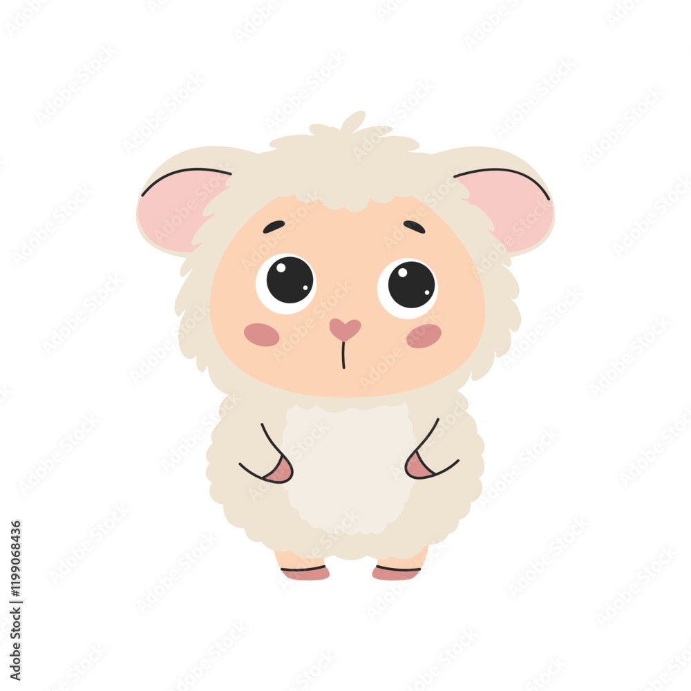 Cute cartoon sheep. Vector illustration isolated on a white background. Cute cartoon sheep. Vector illustration isolated on a white background.