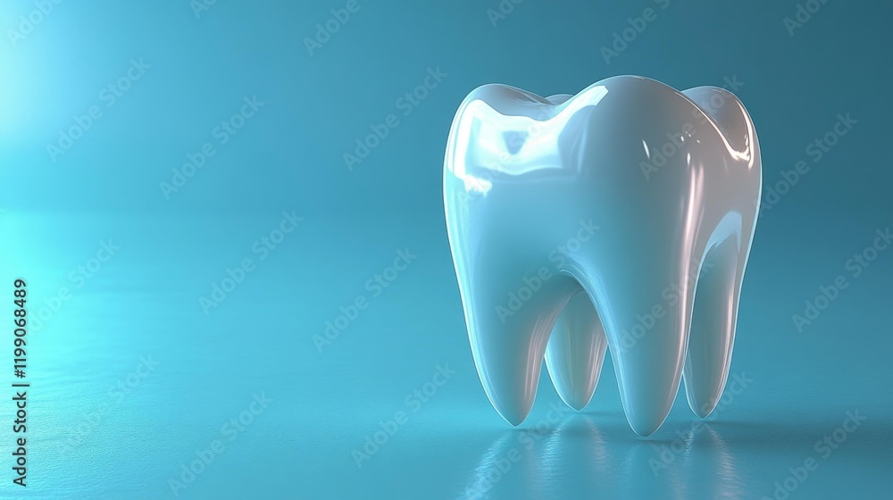 Futuristic 3D White Tooth. Generative AI Futuristic 3D White Tooth. Generative AI