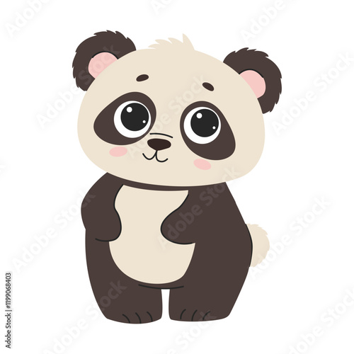 Cute panda bear cartoon vector illustration design graphic flat style animal