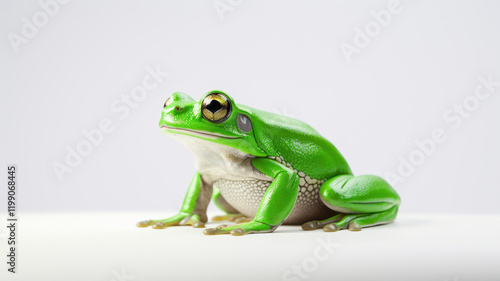 Green Frog on White Surface photo