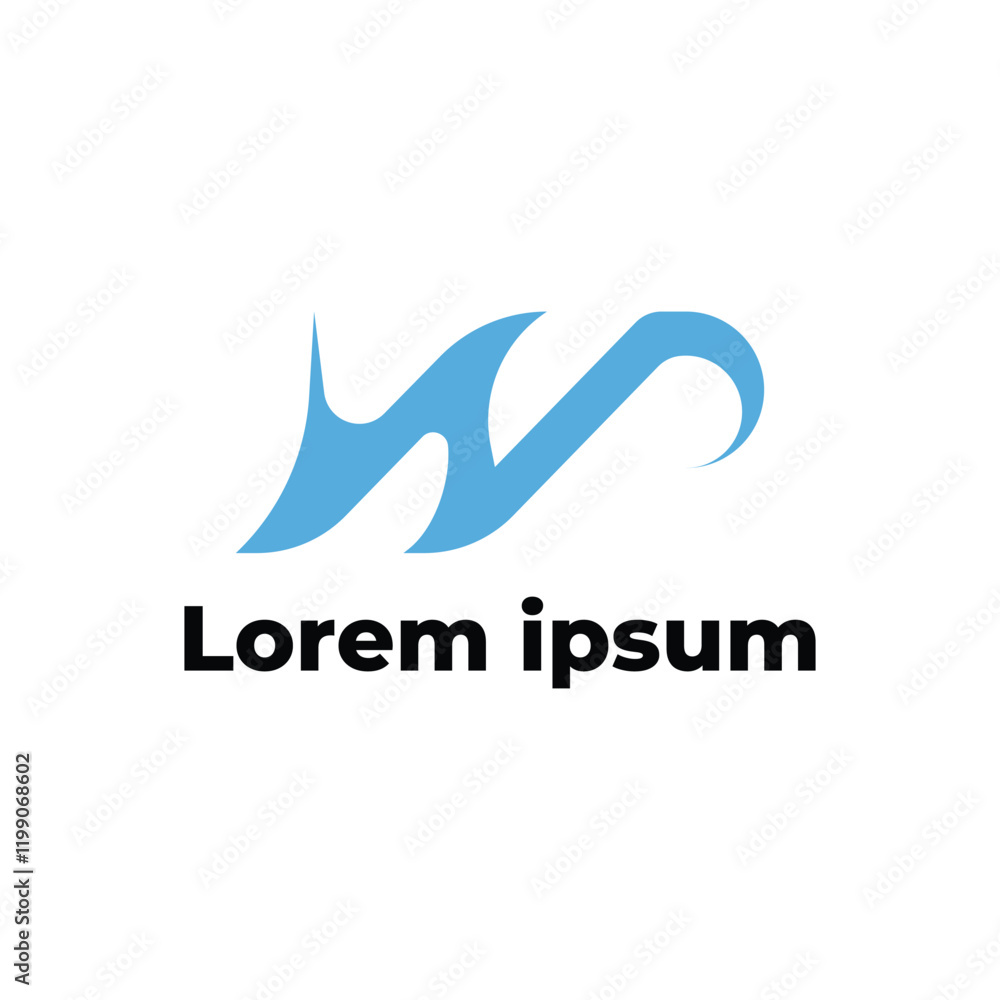 Fototapeta premium Wavy Letter W Wave Logo Design Concept Idea