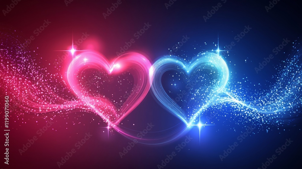 Colorful heart lights, glowing hearts, sparkling heart art, bright heart design, pink and blue hearts, vibrant heart image Colorful heart lights, glowing hearts, sparkling heart art, bright heart design, pink and blue hearts, vibrant heart image