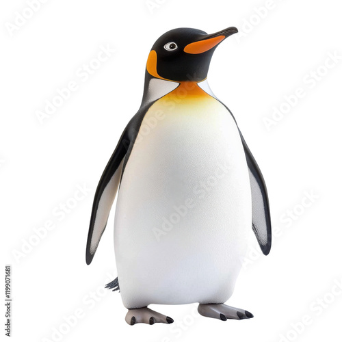 king penguin cartoon character on transparent background photo