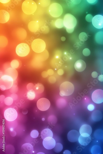 Colorful rainbow gradient background with blurred bokeh light effect