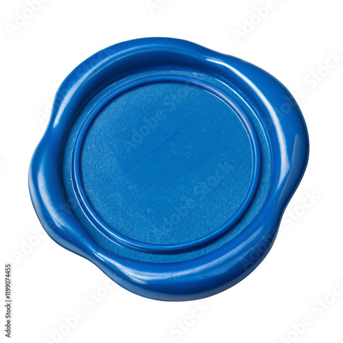 blue blank wax seal isolated on transparent background