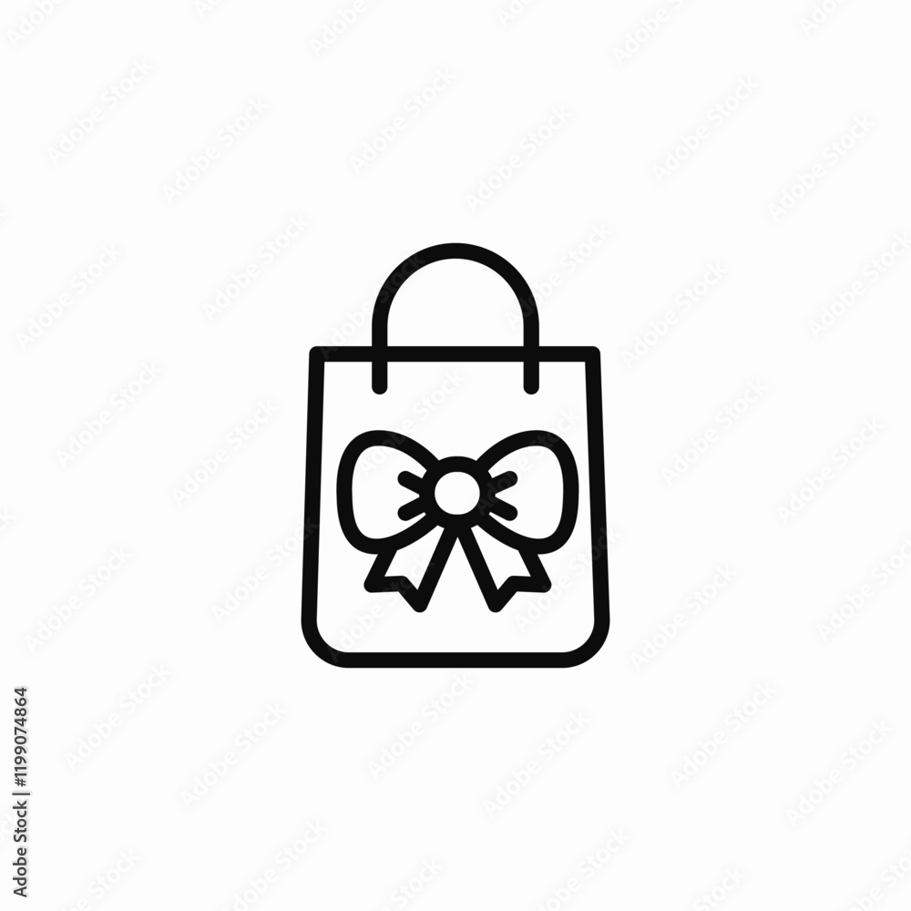 Shopping bag gift present icon vector sign Shopping bag gift present icon vector sign