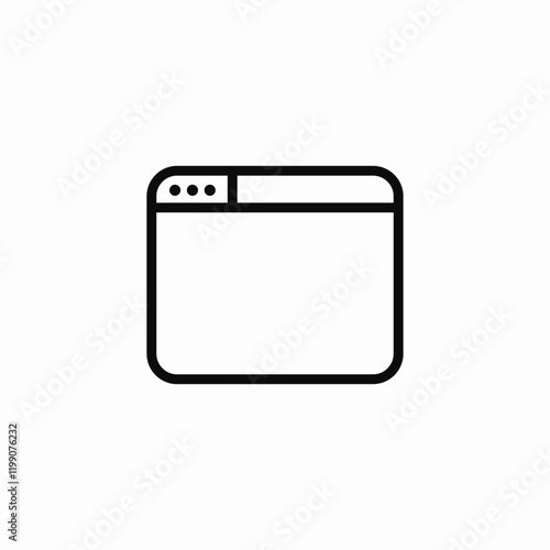 Browser window webpage interface icon vector sign