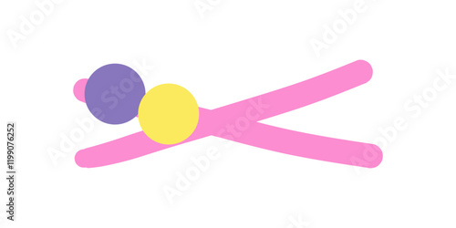 Hand drawn hair accessories. Female hair cartoon scrunchies, headbands, hair tie and elastic bands flat vector illustration . Hair accessory doodle style .