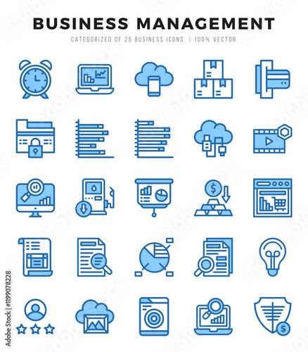 Business Management web icons in Two Color style.