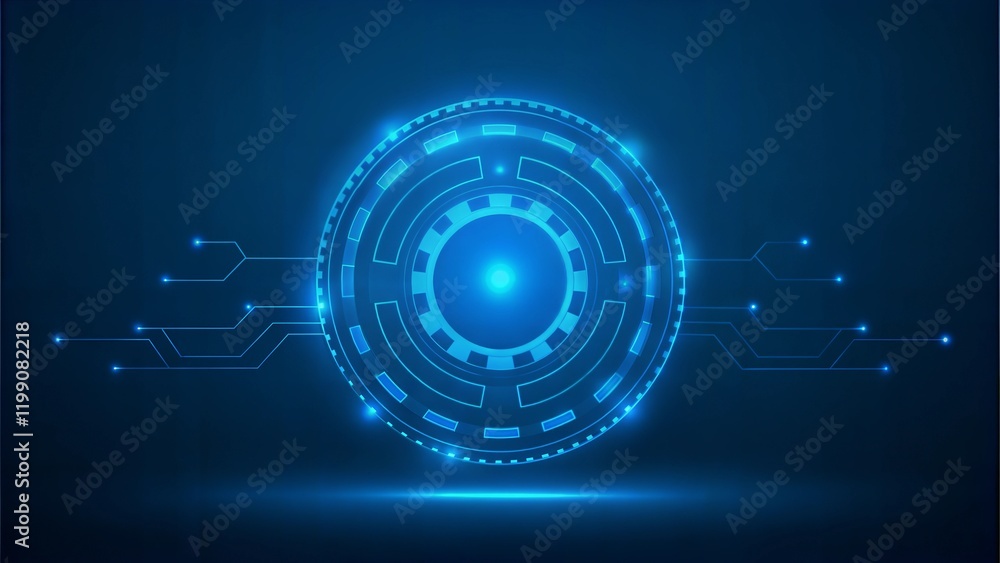 Obraz premium Futuristic Digital Technology Interface Hologram AI Network and Cyberspace Concept