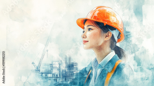 工事現場で働く人々