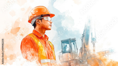 工事現場で働く人々