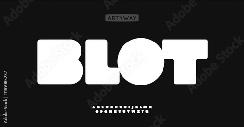 Smooth thick alphabet, modern fat letters, blocky font with clean rounded shapes, trendy maximalist typeface, headline typography, creative design identity, logo and monogram. Vector typeset. photo