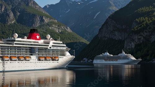 Cruise Liners On Hardanger fjorden photo