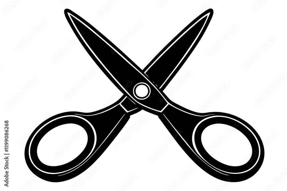 Pair of scissors isolated on white background vector art illustration Pair of scissors isolated on white background vector art illustration