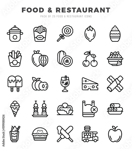 Food and Restaurant Icon Bundle 25 Icons for Websites and Apps