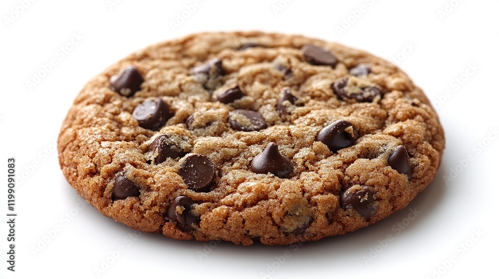A close-up of a chocolate chip cookie, showcasing its texture and chocolate morsels. A close-up of a chocolate chip cookie, showcasing its texture and chocolate morsels.