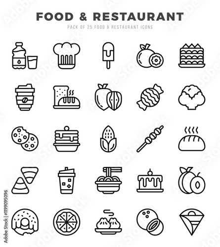 Food and Restaurant icon pack for your website. mobile. presentation. and logo design.