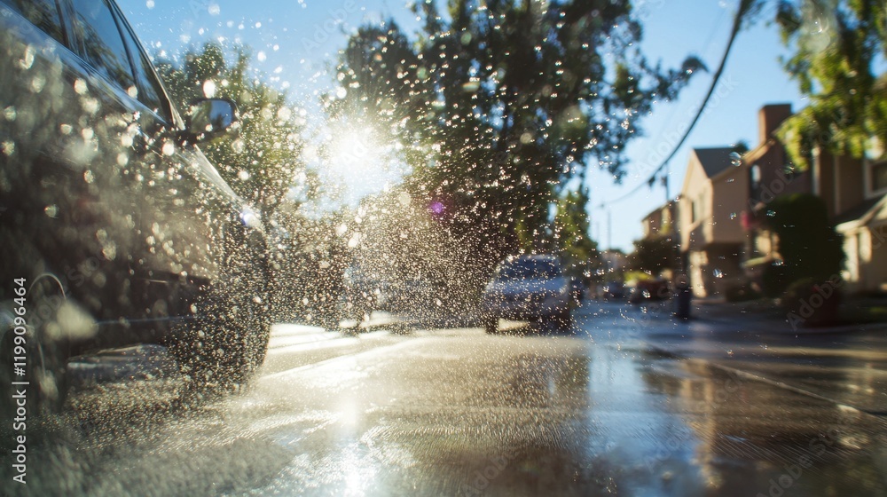 Fototapeta premium Reflections on Wet Street After Rain