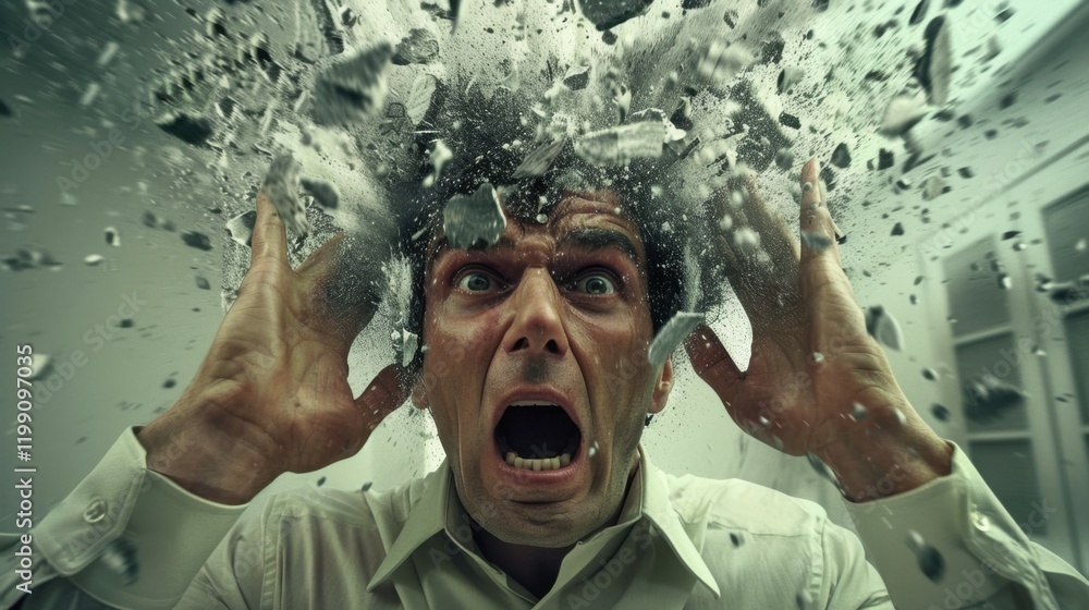 Fototapeta premium Emotionally Controlled: Keeping emotions in check and maintaining self-restraint during stressful situations, ensuring thoughtful and composed responses. 