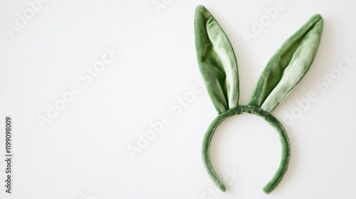 Green bunny ears headband suitable for festive occasions or playful costumes