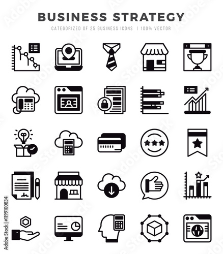 Business Strategy icon pack for your website. mobile. presentation. and logo design.