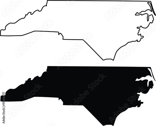 North Carolina state map icon design