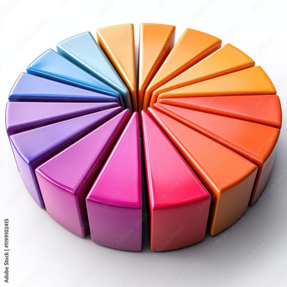 Obraz premium Pie Chart with Vibrant Segmented Colors