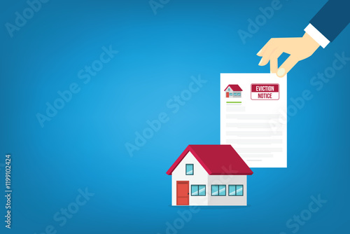 House with an eviction notice sign	