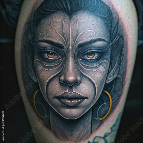 Tatoo of face art  photo