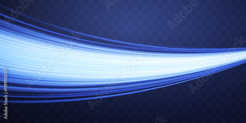 Dynamic blue glow with colorful light trails in a vibrant abstract background showcasing motion and perspective