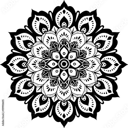 Mandala Design. Simple mandala design for coloring. 