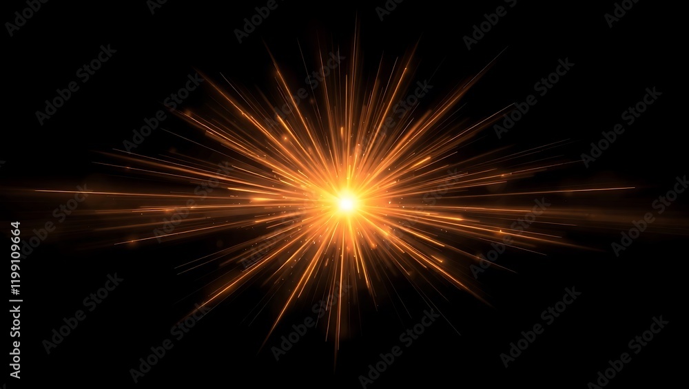 Vibrant sun rays burst forth from the center, overlaid on a black background