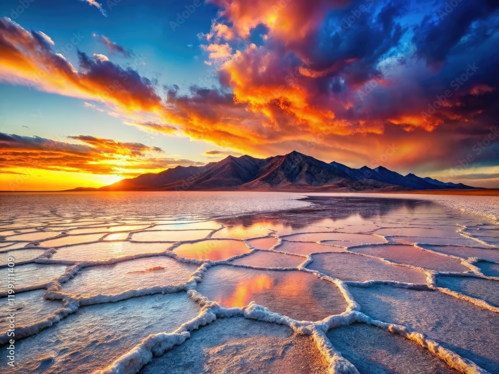 Φωτογραφία Utah's Great Salt Lake: Aerial sunset views reveal stunning salt flats, dry lakebed, and wildlife