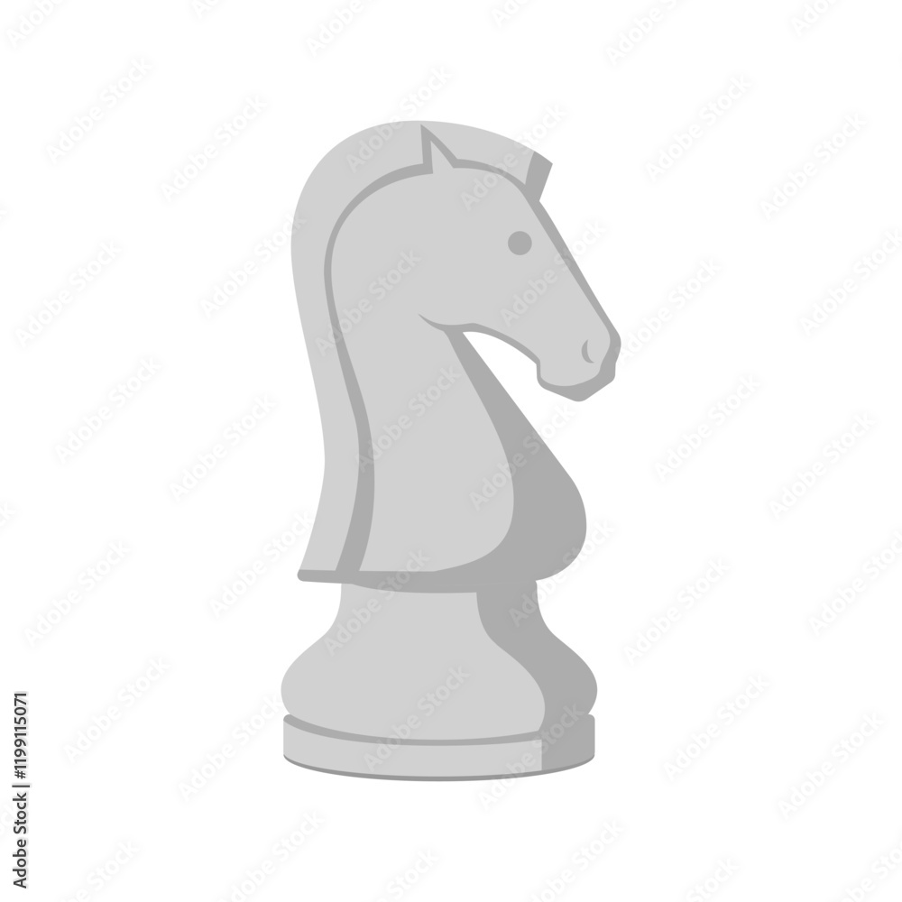 Chess piece isolated: white knight Chess piece isolated: white knight