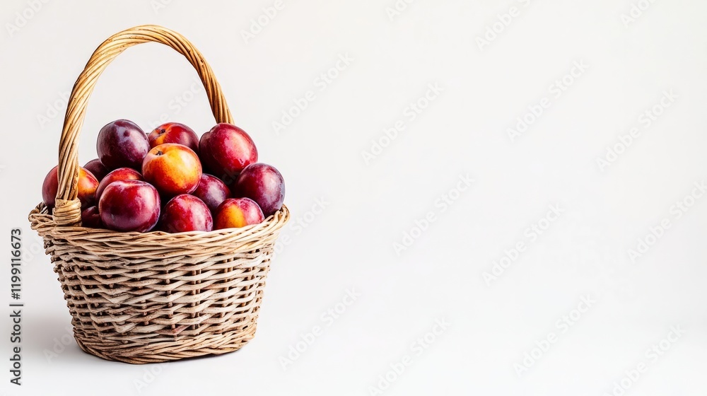Harvesting of ripe pink plums collected in a basket on a white background, agribusiness concepts, organic healthy food and fruit without GMOs with a copy of the space
Harvesting of ripe pink plums collected in a basket on a white background, agribusiness concepts, organic healthy food and fruit without GMOs with a copy of the space