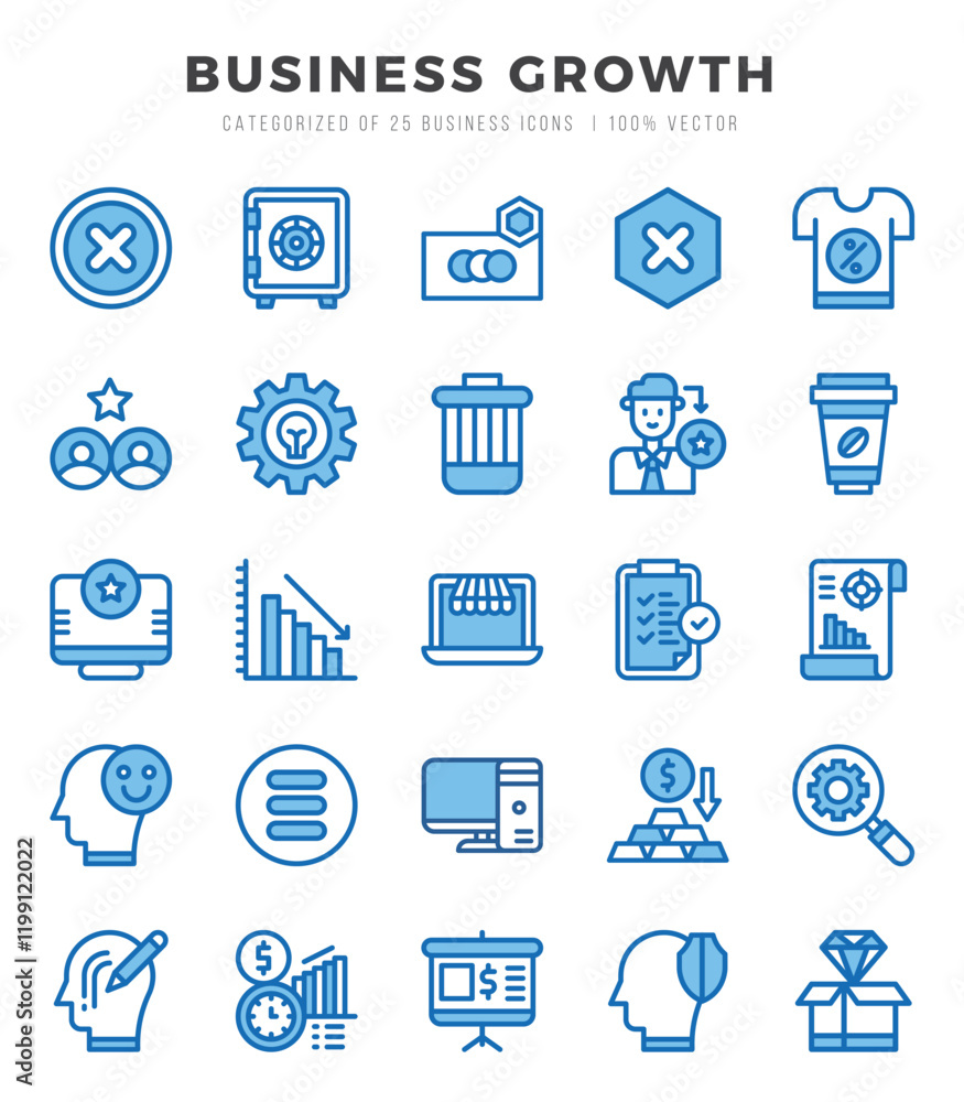 Set of Business Growth icons. Vector Illustration. Set of Business Growth icons. Vector Illustration.
