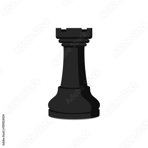 Chess piece isolated: black rook