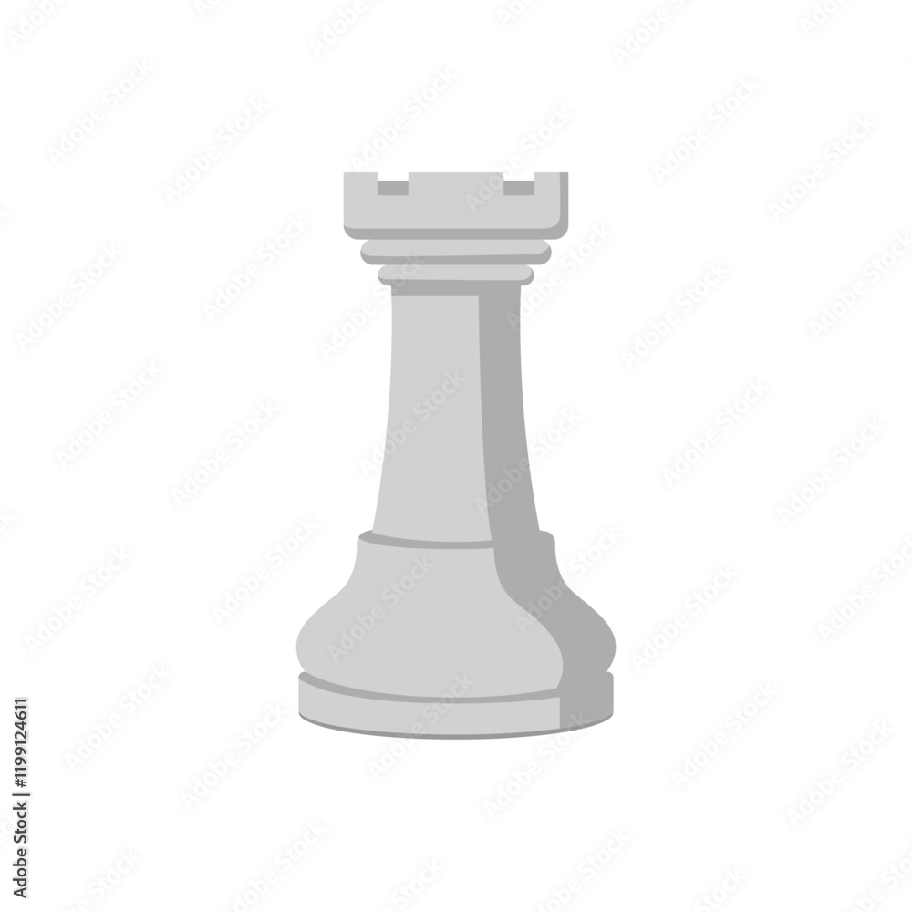 Chess piece isolated: white rook Chess piece isolated: white rook