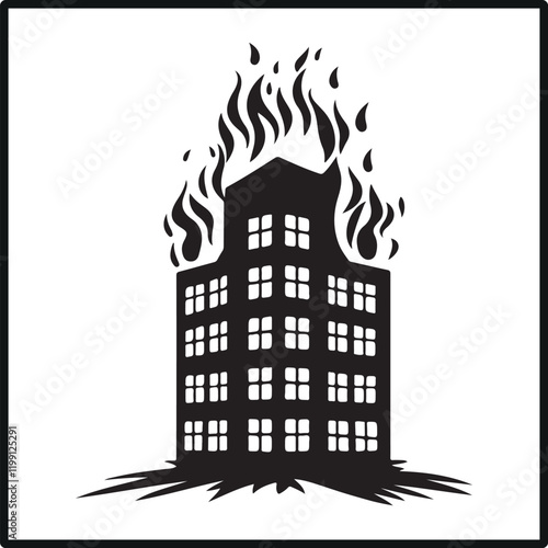 Burning  Building  silhouette