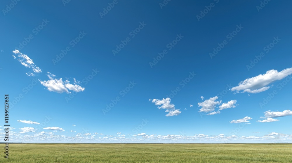 Sunny day, green field, blue sky, summer landscape, nature background Sunny day, green field, blue sky, summer landscape, nature background