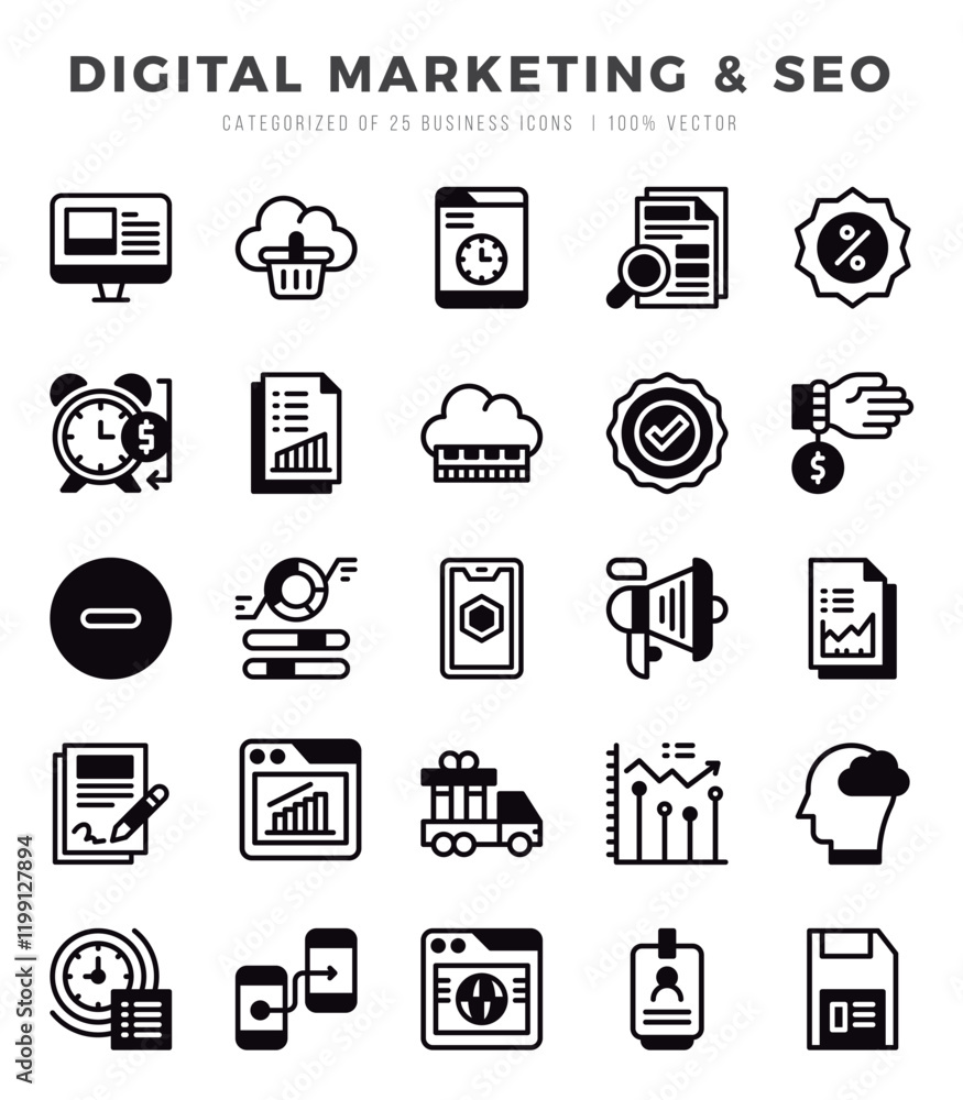 Digital Marketing & SEO icons set. Collection of simple Lineal Filled web icons. Digital Marketing & SEO icons set. Collection of simple Lineal Filled web icons.