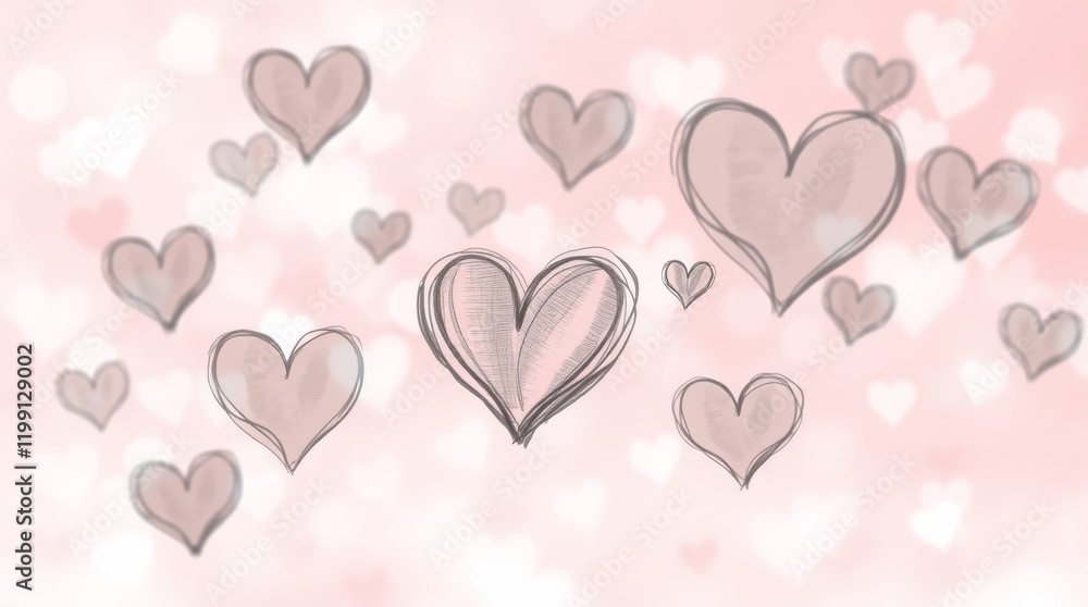 Abstract heart pink light or bokeh background. Valentine Day concept. pink background with hearts. Abstract heart pink light or bokeh background. Valentine Day concept. pink background with hearts.