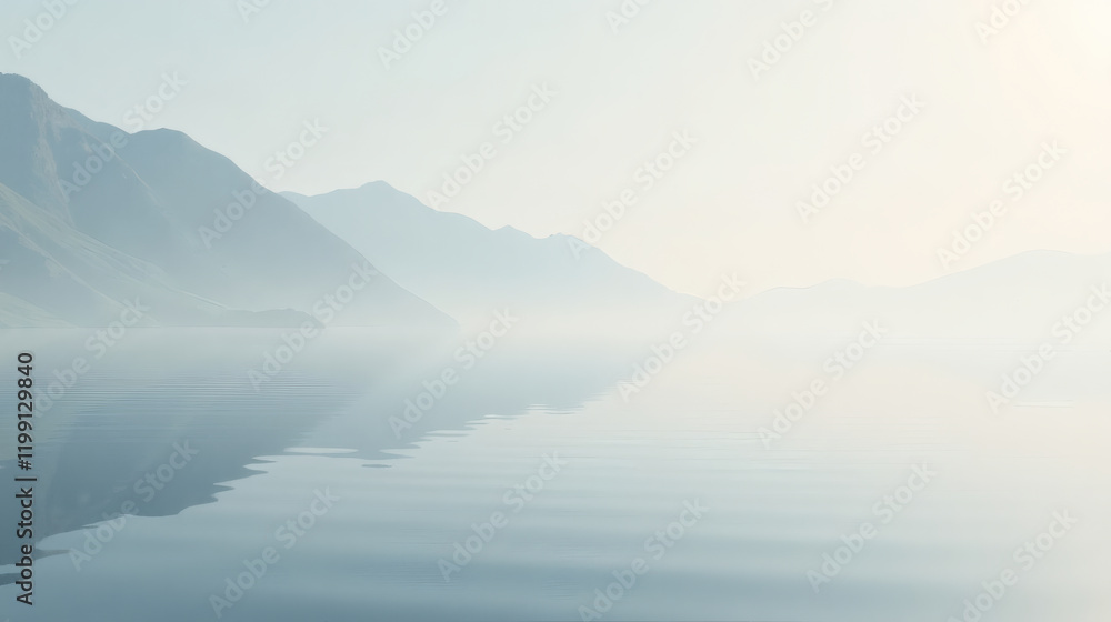 Minimalist Reflection - Calm Water Surface Minimalist Reflection - Calm Water Surface