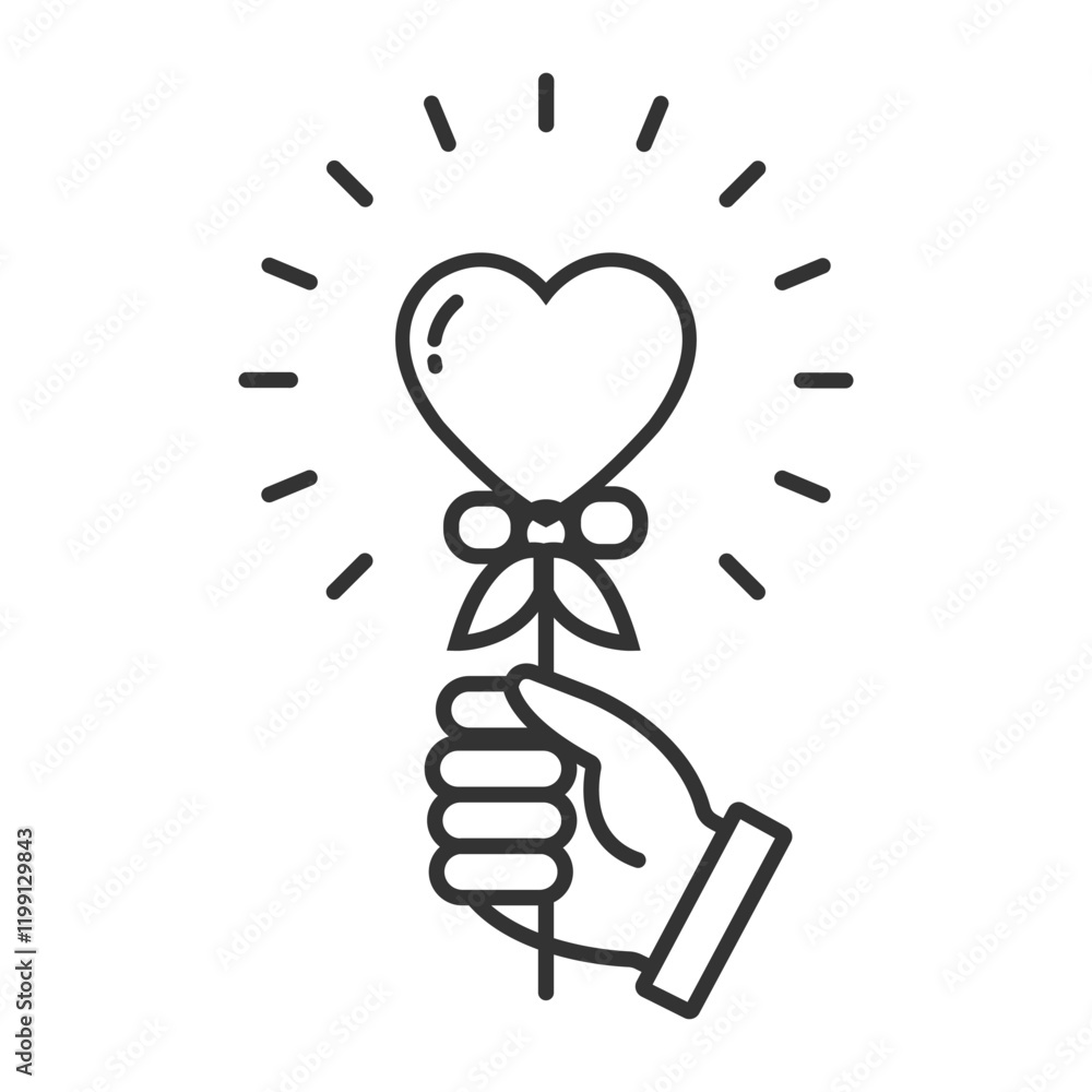 Hand bring a heart icon isolated vector illustration. Hand bring a heart icon isolated vector illustration.