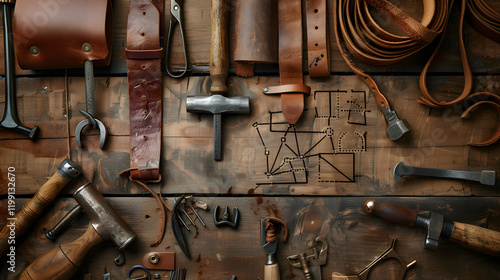 The Art and Craft of Leatherworking: A Comprehensive Guide featuring Tools, Techniques, and Design Diagrams photo