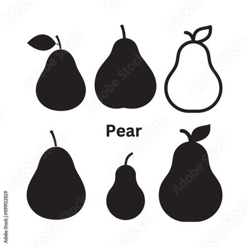 silhouette of a pear on a white background_traced