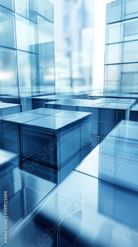 Wallpaper Mural Abstract glass cubes are forming a futuristic cityscape, creating a modern and innovative architectural landscape Torontodigital.ca