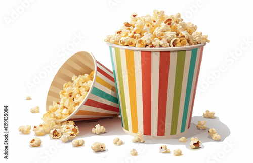 Adobe Illustrator Artwork
Design a creative packaging concept for a paper striped bucket filled with popcorn.

