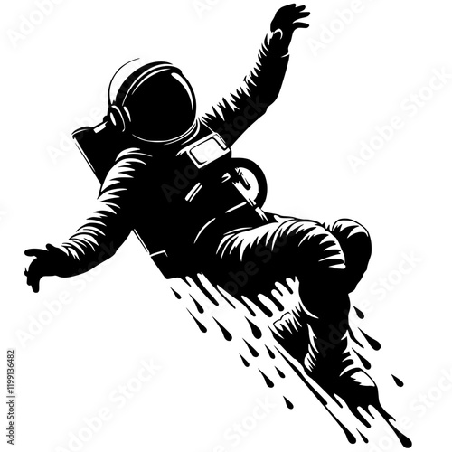 Astronaut silhouette vector design